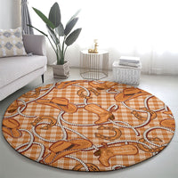 Brown Hawaii Palaka Cowboy Round Carpet Hawaiian Paniolo Festival Spirit