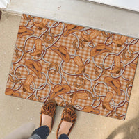 Brown Hawaii Palaka Cowboy Rubber Doormat Hawaiian Paniolo Festival Spirit