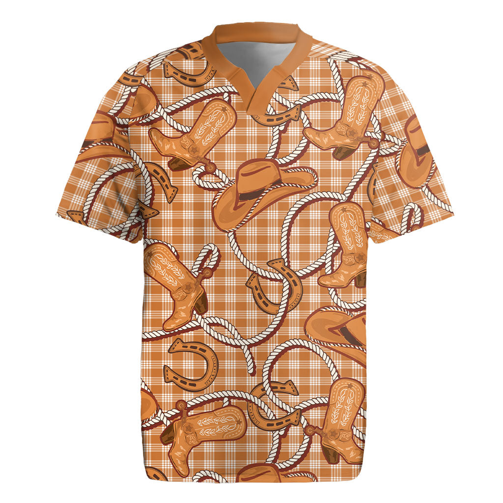 Brown Hawaii Palaka Cowboy Rugby Jersey Hawaiian Paniolo Festival Spirit