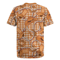 Brown Hawaii Palaka Cowboy Rugby Jersey Hawaiian Paniolo Festival Spirit
