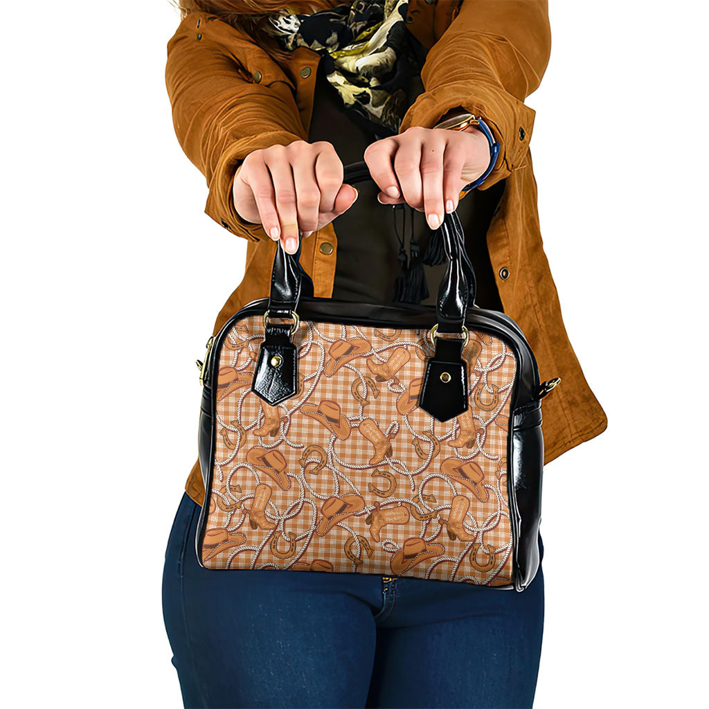 Brown Hawaii Palaka Cowboy Shoulder Handbag Hawaiian Paniolo Festival Spirit
