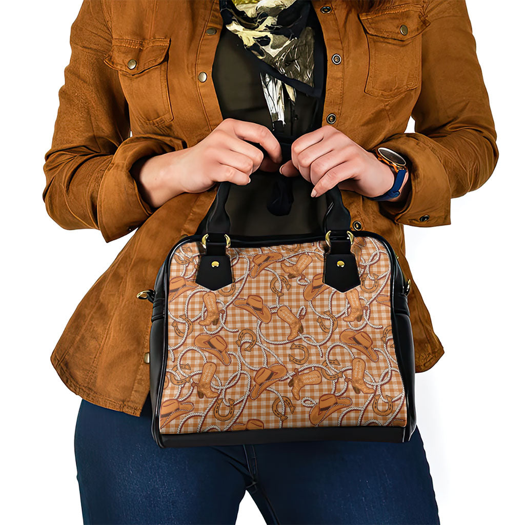 Brown Hawaii Palaka Cowboy Shoulder Handbag Hawaiian Paniolo Festival Spirit