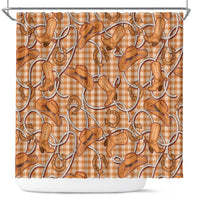 Brown Hawaii Palaka Cowboy Shower Curtain Hawaiian Paniolo Festival Spirit