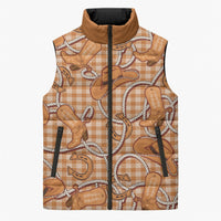 Brown Hawaii Palaka Cowboy Sleeveless Puffer Jacket Hawaiian Paniolo Festival Spirit