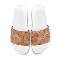 Brown Hawaii Palaka Cowboy Slide Sandals Hawaiian Paniolo Festival Spirit