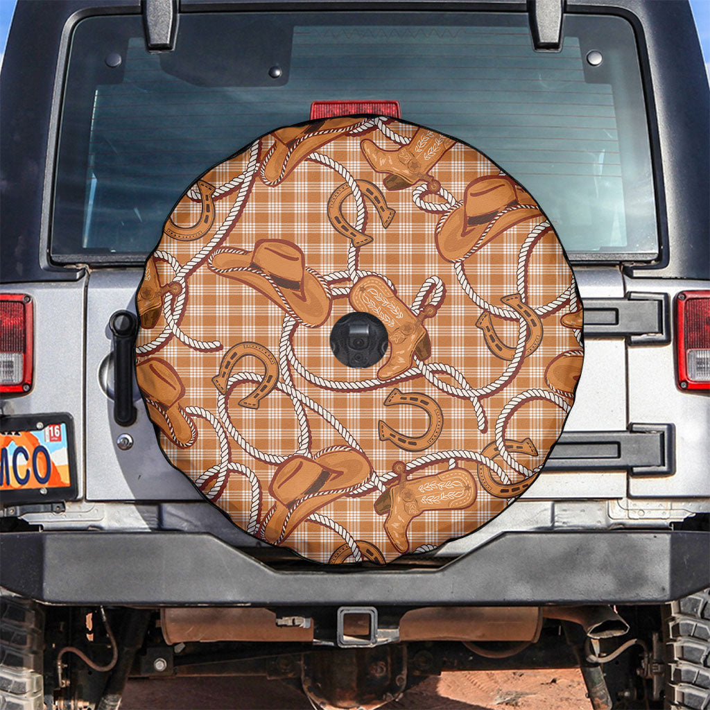 Brown Hawaii Palaka Cowboy Spare Tire Cover Hawaiian Paniolo Festival Spirit