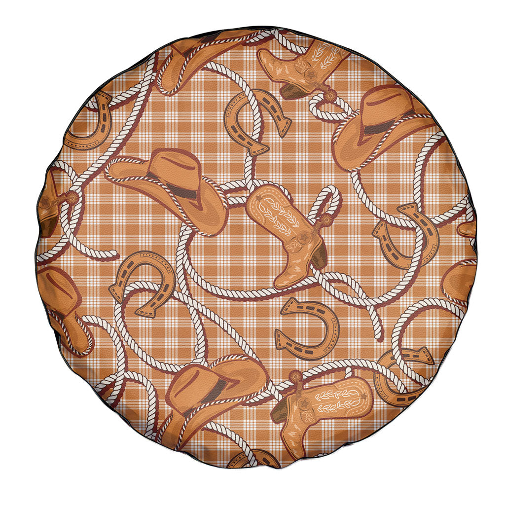 Brown Hawaii Palaka Cowboy Spare Tire Cover Hawaiian Paniolo Festival Spirit