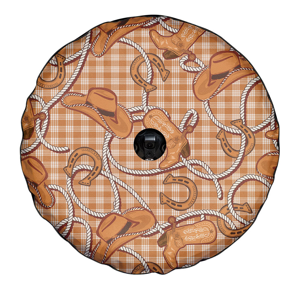 Brown Hawaii Palaka Cowboy Spare Tire Cover Hawaiian Paniolo Festival Spirit