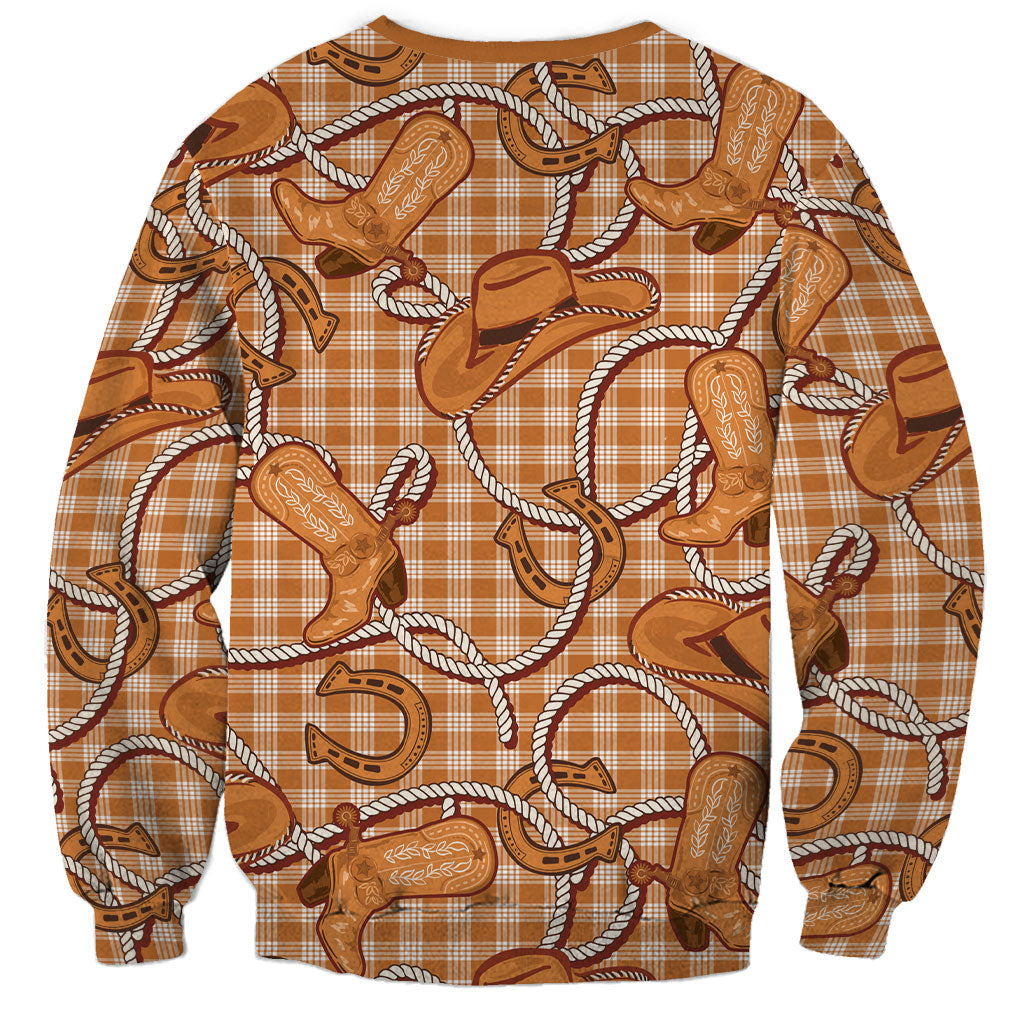 Brown Hawaii Palaka Cowboy Sweatshirt Hawaiian Paniolo Festival Spirit