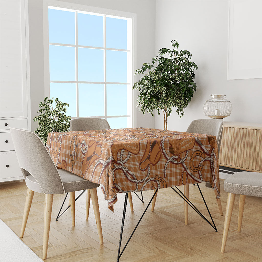 Brown Hawaii Palaka Cowboy Tablecloth Hawaiian Paniolo Festival Spirit