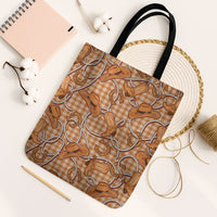 Brown Hawaii Palaka Cowboy Tote Bag Hawaiian Paniolo Festival Spirit