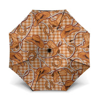 Brown Hawaii Palaka Cowboy Umbrella Hawaiian Paniolo Festival Spirit