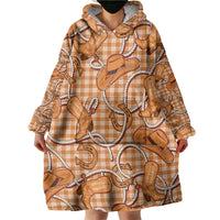 Brown Hawaii Palaka Cowboy Wearable Blanket Hoodie Hawaiian Paniolo Festival Spirit