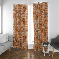 Brown Hawaii Palaka Cowboy Window Curtain Hawaiian Paniolo Festival Spirit