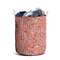 Red Hawaii Palaka Cowboy Laundry Basket Hawaiian Paniolo Festival Spirit