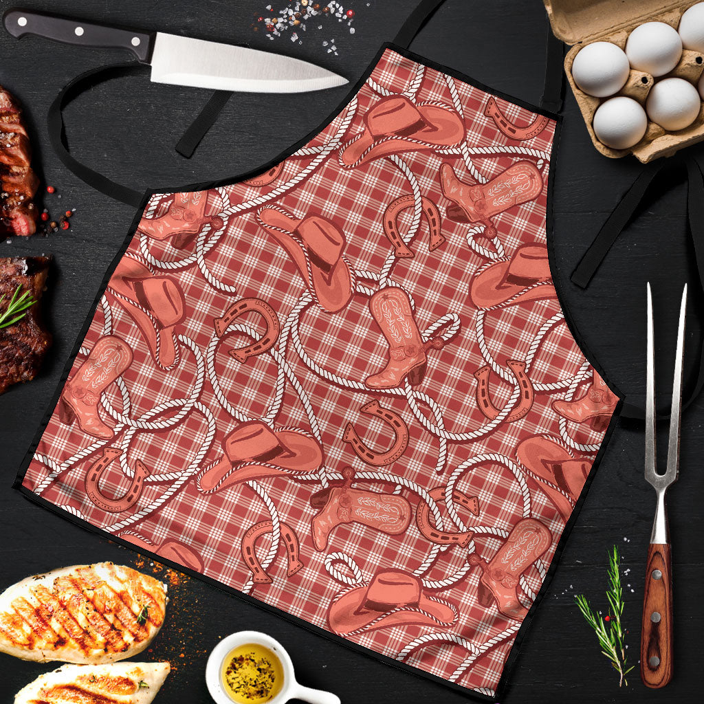 Red Hawaii Palaka Cowboy Apron Hawaiian Paniolo Festival Spirit