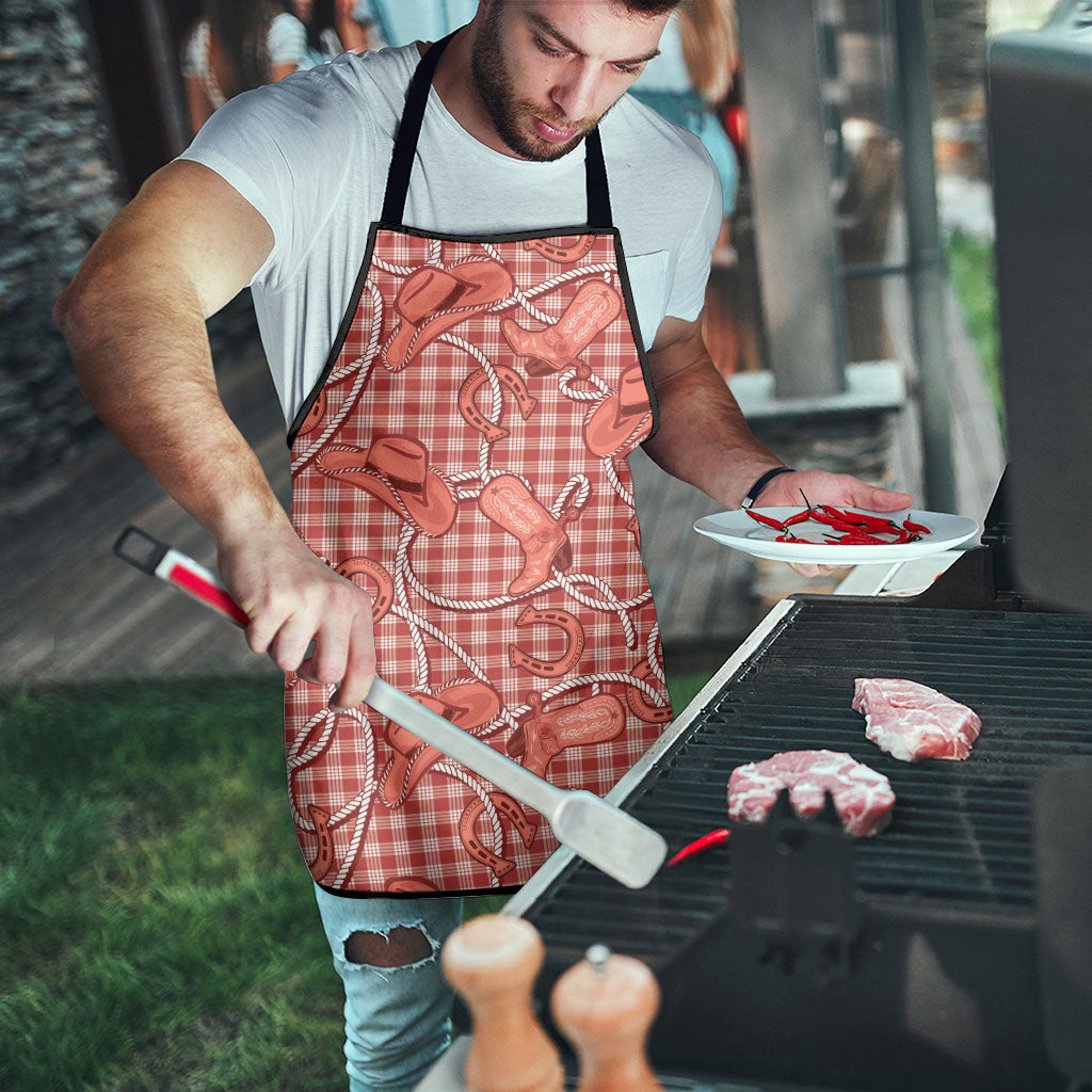 Red Hawaii Palaka Cowboy Apron Hawaiian Paniolo Festival Spirit