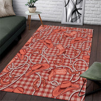 Red Hawaii Palaka Cowboy Area Rug Hawaiian Paniolo Festival Spirit
