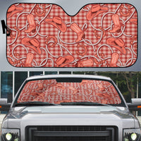Red Hawaii Palaka Cowboy Auto Sun Shade Hawaiian Paniolo Festival Spirit