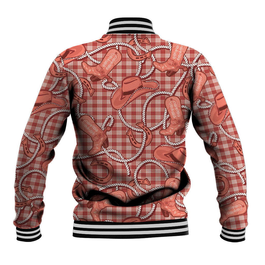 Red Hawaii Palaka Cowboy Baseball Jacket Hawaiian Paniolo Festival Spirit