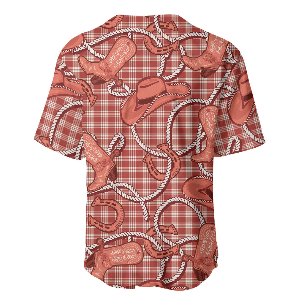 Red Hawaii Palaka Cowboy Baseball Jersey Hawaiian Paniolo Festival Spirit