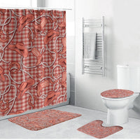 Red Hawaii Palaka Cowboy Bathroom Set Hawaiian Paniolo Festival Spirit