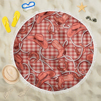 Red Hawaii Palaka Cowboy Beach Blanket Hawaiian Paniolo Festival Spirit