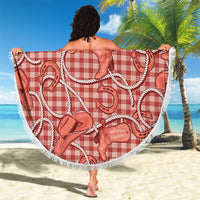 Red Hawaii Palaka Cowboy Beach Blanket Hawaiian Paniolo Festival Spirit
