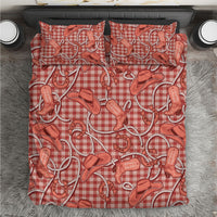 Red Hawaii Palaka Cowboy Bedding Set Hawaiian Paniolo Festival Spirit