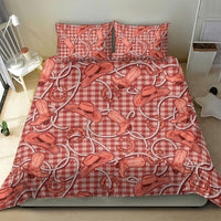 Red Hawaii Palaka Cowboy Bedding Set Hawaiian Paniolo Festival Spirit