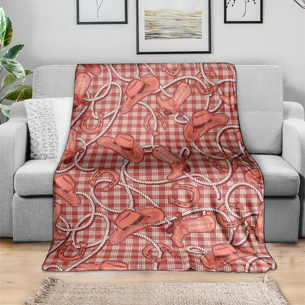 Red Hawaii Palaka Cowboy Blanket Hawaiian Paniolo Festival Spirit