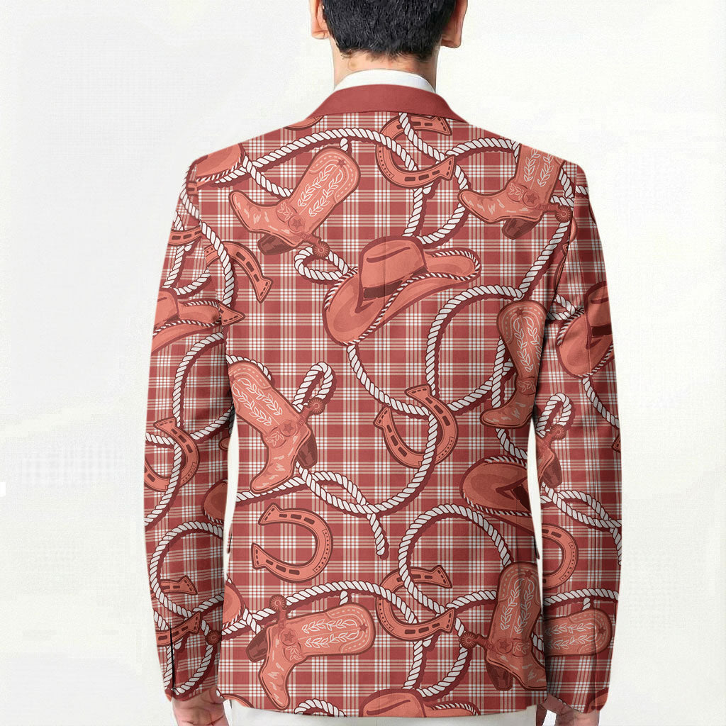 Red Hawaii Palaka Cowboy Blazer Hawaiian Paniolo Festival Spirit