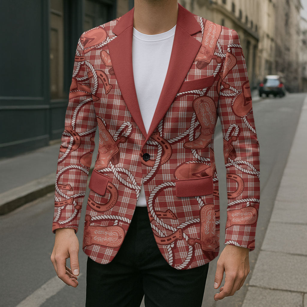 Red Hawaii Palaka Cowboy Blazer Hawaiian Paniolo Festival Spirit