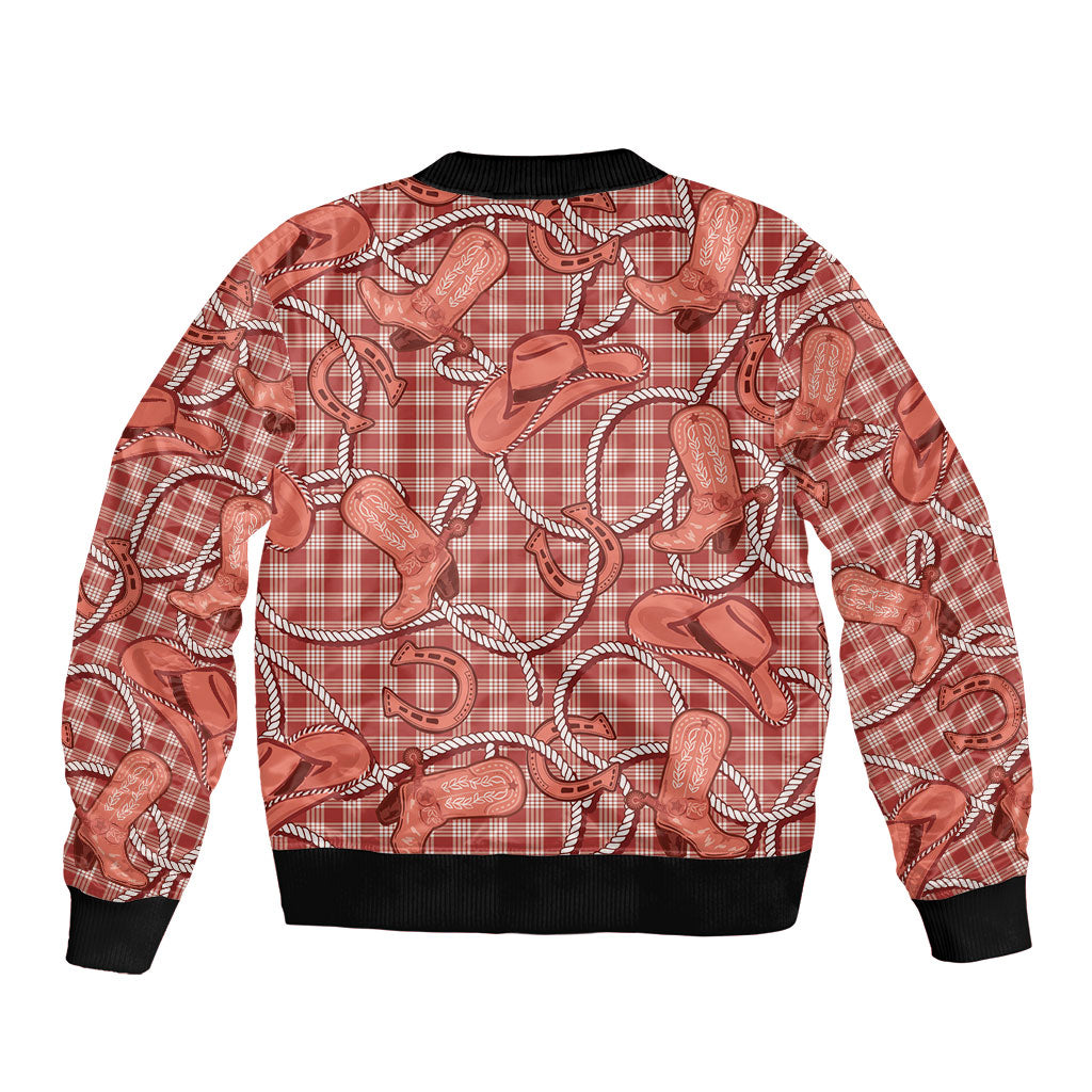 Red Hawaii Palaka Cowboy Bomber Jacket Hawaiian Paniolo Festival Spirit