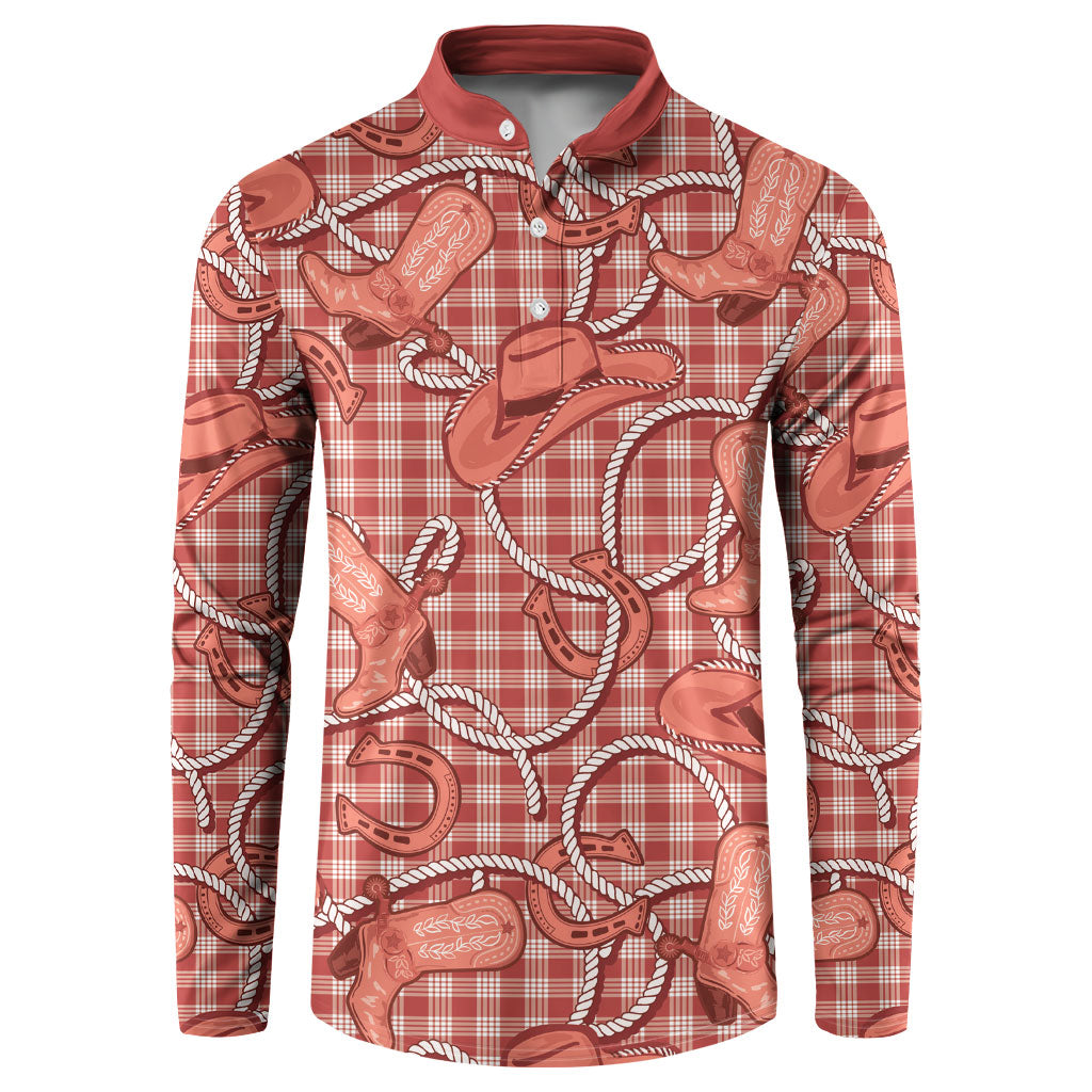 Red Hawaii Palaka Cowboy Button Sweatshirt Hawaiian Paniolo Festival Spirit