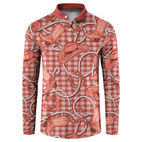 Red Hawaii Palaka Cowboy Button Sweatshirt Hawaiian Paniolo Festival Spirit
