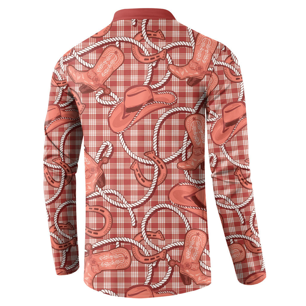 Red Hawaii Palaka Cowboy Button Sweatshirt Hawaiian Paniolo Festival Spirit