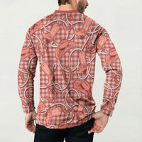 Red Hawaii Palaka Cowboy Button Sweatshirt Hawaiian Paniolo Festival Spirit