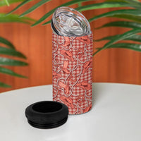Red Hawaii Palaka Cowboy 4 in 1 Can Cooler Tumbler Hawaiian Paniolo Festival Spirit