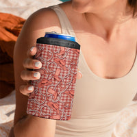 Red Hawaii Palaka Cowboy 4 in 1 Can Cooler Tumbler Hawaiian Paniolo Festival Spirit