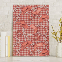Red Hawaii Palaka Cowboy Canvas Wall Art Hawaiian Paniolo Festival Spirit