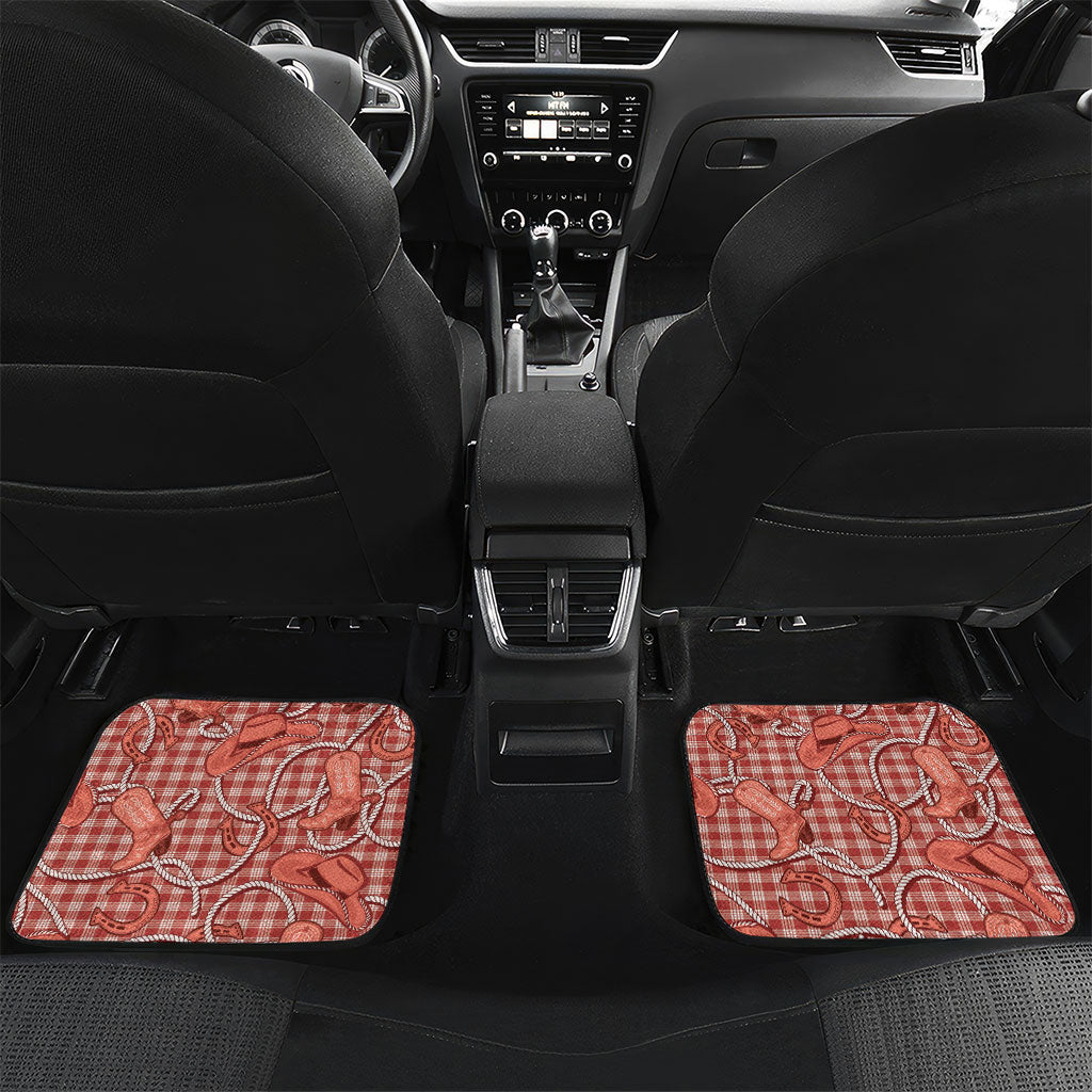 Red Hawaii Palaka Cowboy Car Mats Hawaiian Paniolo Festival Spirit