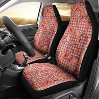 Red Hawaii Palaka Cowboy Car Seat Cover Hawaiian Paniolo Festival Spirit