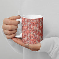 Red Hawaii Palaka Cowboy Ceramic Mug Hawaiian Paniolo Festival Spirit
