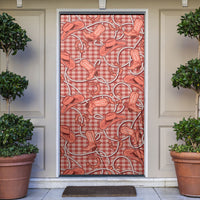 Red Hawaii Palaka Cowboy Door Cover Hawaiian Paniolo Festival Spirit