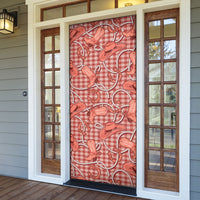 Red Hawaii Palaka Cowboy Door Cover Hawaiian Paniolo Festival Spirit