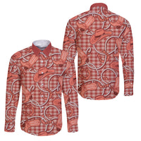 Red Hawaii Palaka Cowboy Family Matching Off Shoulder Maxi Dress and Hawaiian Shirt Hawaiian Paniolo Festival Spirit