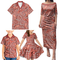 Red Hawaii Palaka Cowboy Family Matching Puletasi and Hawaiian Shirt Hawaiian Paniolo Festival Spirit