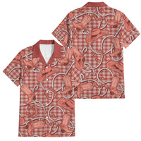 Red Hawaii Palaka Cowboy Family Matching Summer Maxi Dress and Hawaiian Shirt Hawaiian Paniolo Festival Spirit