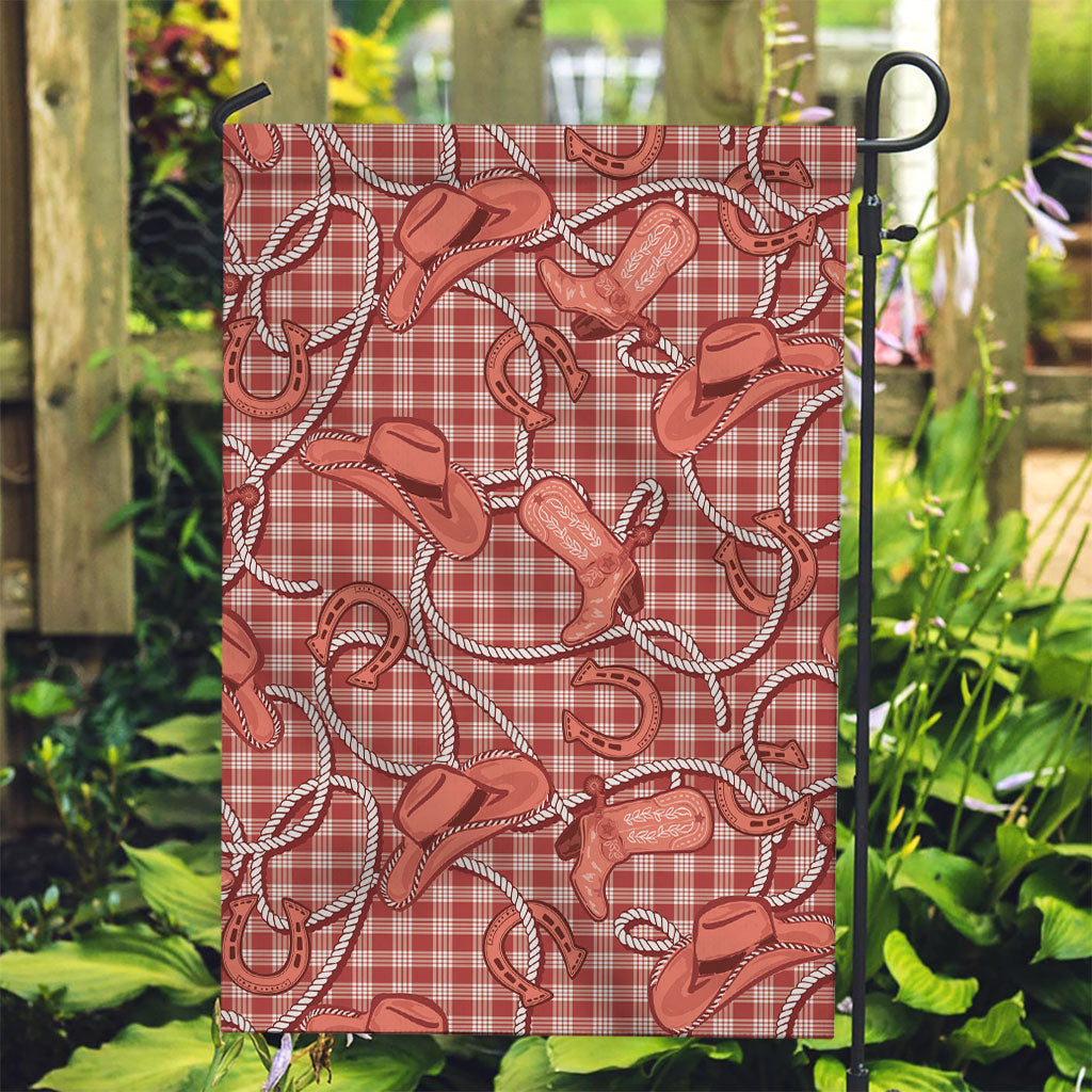 Red Hawaii Palaka Cowboy Garden Flag Hawaiian Paniolo Festival Spirit